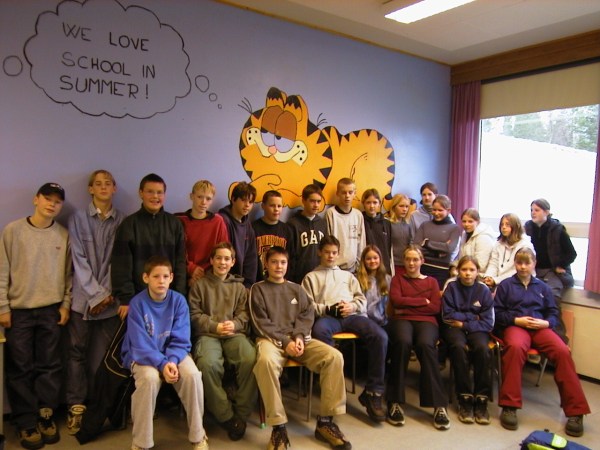A-klassen ved �mot ungdomsskole 1999-2002