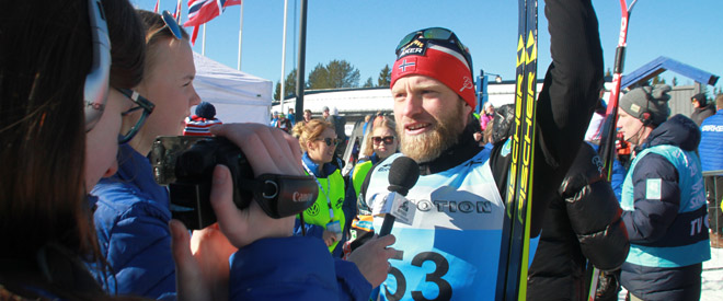 Martin Johnsrud Sundbye intervjues av Frida.