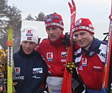 Kristian Hammer, Fred B�rre Lundberg og Bjarte Engen Vik p� seierspallen!